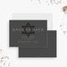 Bar mitzvah save the date card star of david modern jewish celebration announcement minimalist design-front-back
