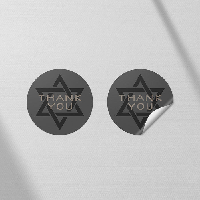 Bar Mitzvah Invitation Photo Star of David Modern Jewish Invite