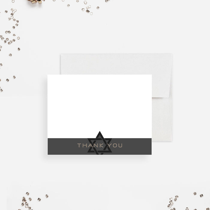 Bar Mitzvah Invitation Photo Star of David Modern Jewish Invite