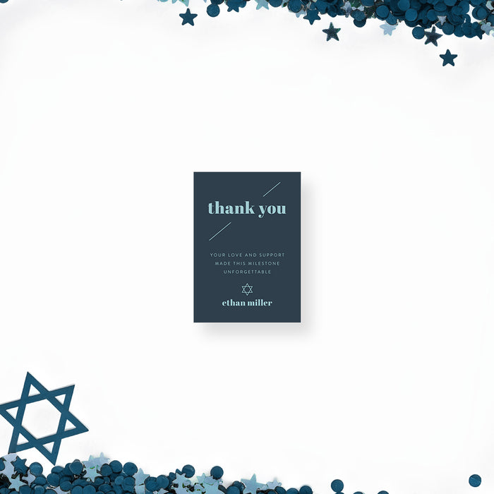 Personalized Bar Mitzvah Invitation Elegant Star of David Card