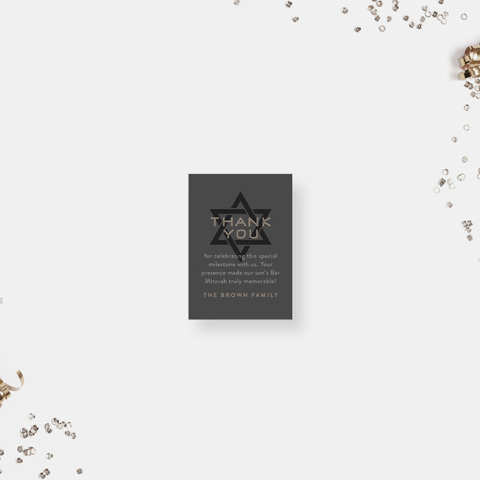 Bar Mitzvah Invitation Photo Star of David Modern Jewish Invite