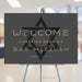 Bar mitzvah welcome sign star of david modern jewish party entrance sign displayed on easel