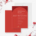 Modern red Bat Mitzvah invitation with a Star of David design, personalized for Jewish coming-of-age celebration.-front-back