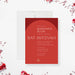 Modern red Bat Mitzvah invitation with a Star of David design, personalized for Jewish coming-of-age celebration.-front