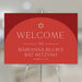 Bat Mitzvah welcome sign featuring a red arch and gold Star of David design, an elegant Jewish entrance poster, and party décor.