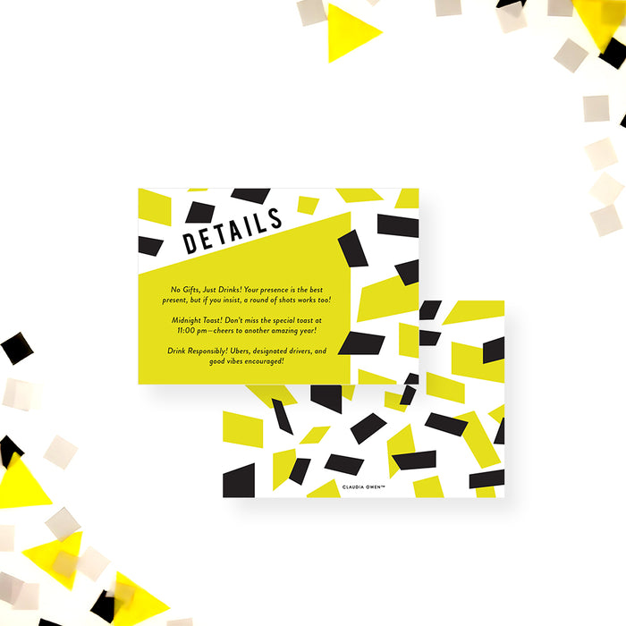 Modern Adult Birthday Party Invitation Bold Confetti Design