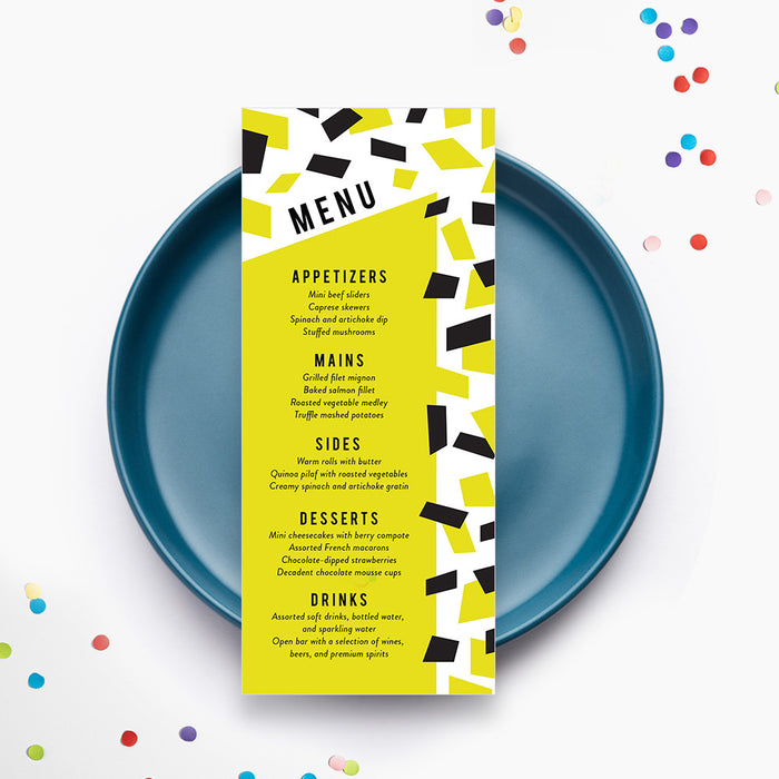 Modern Adult Birthday Party Invitation Bold Confetti Design