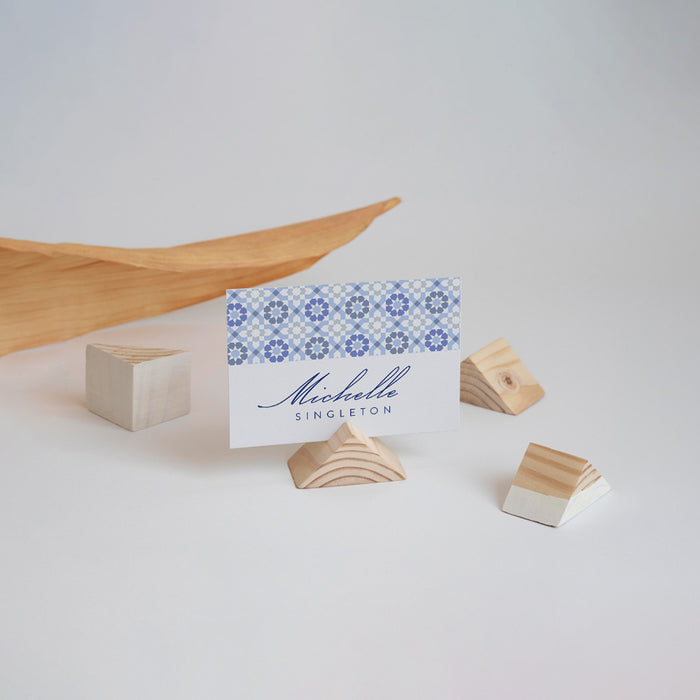 Blue Tile Birthday Party Invitation for Dinner and Drinks