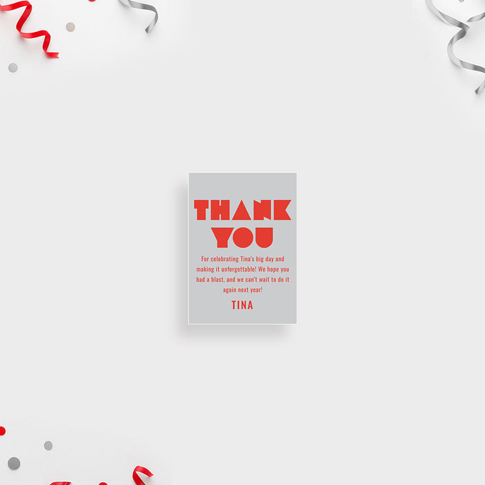 Birthday Party Invitation Modern Red Gray Design