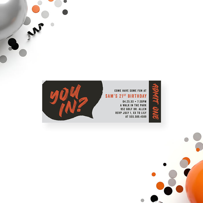 Modern Birthday Party Invitation Speech Bubble Design