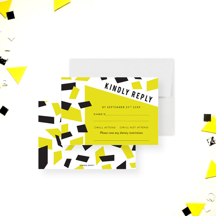 Modern Adult Birthday Party Invitation Bold Confetti Design