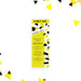 Custom birthday ticket invitation with yellow and black confetti, designed as an admit-one event entry pass.