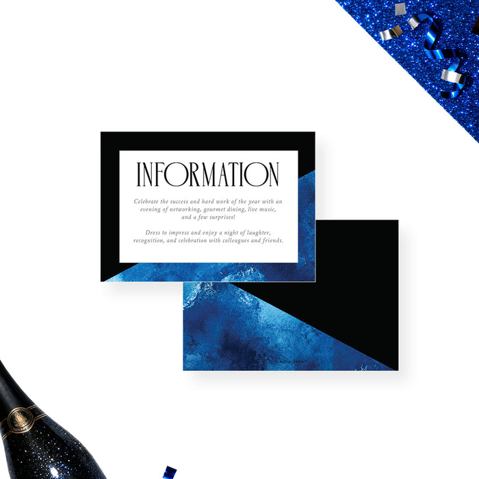 Modern Corporate Event Invitation Blue Black Business Party