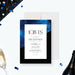blue and black corporate event invitation with modern watercolor design for a business party or formal company celebration-front