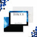 corporate thank you card with modern blue and black watercolor design, bold thank you lettering, and personalized business name-front-back