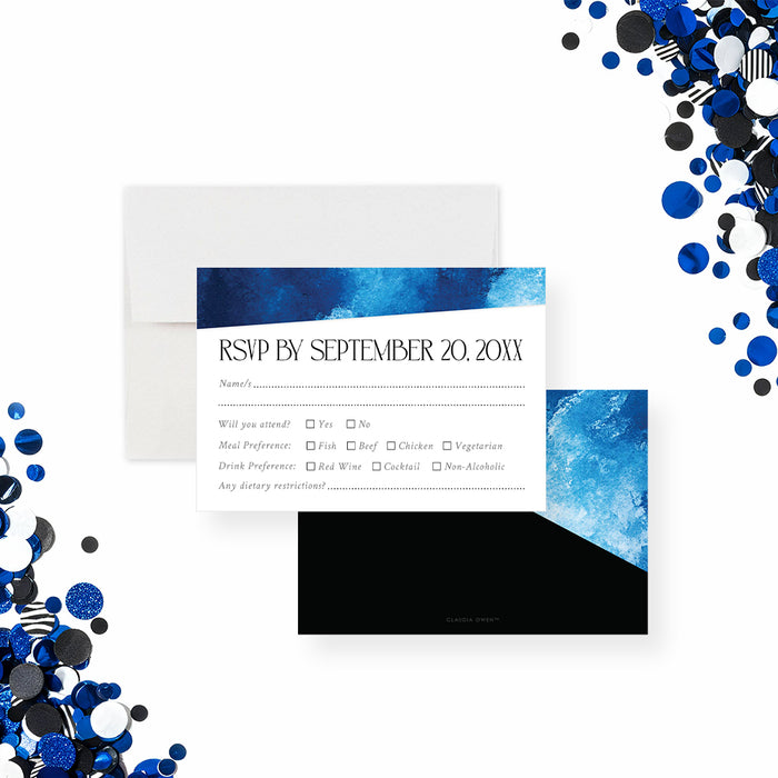 Modern Corporate Event Invitation Blue Black Business Party