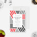 Modern red and black geometric business cocktail party invitation