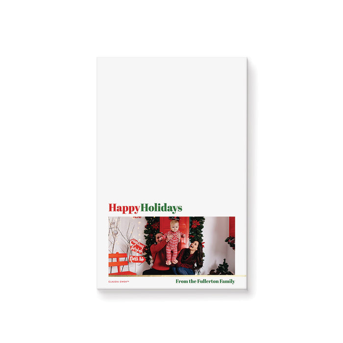 Happy Holidays Notepad with Personalized Family Photo and Message, Custom Christmas Stationery Notepad Gift Idea