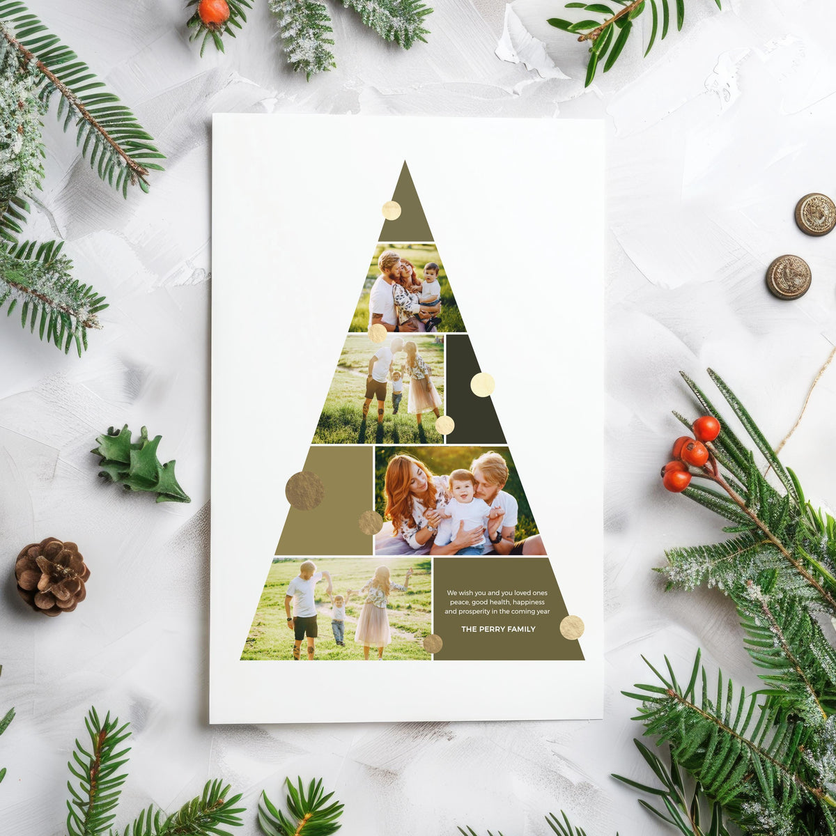 Tree Photo Cards Modern Christmas Photo Card Template Minimal Holiday Tree Design ...