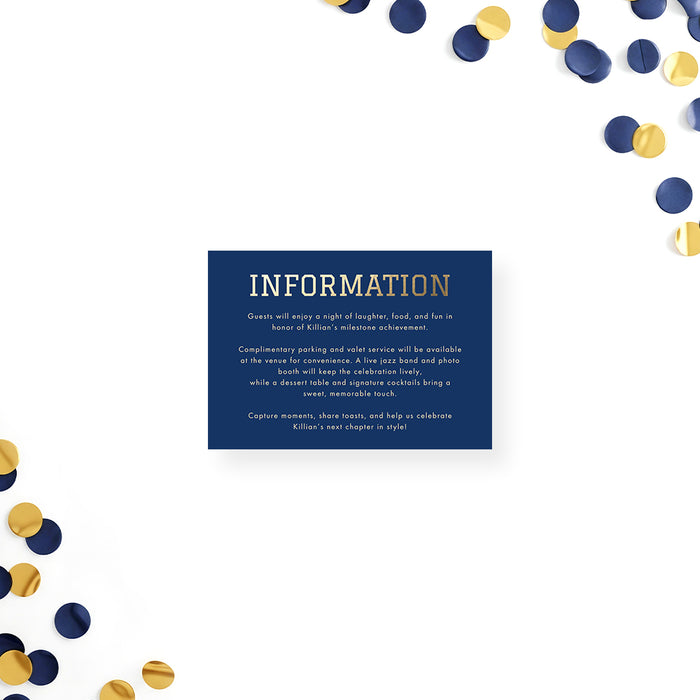 Class of 2026 Graduation Invitation Navy Blue Modern Grad Party Invite