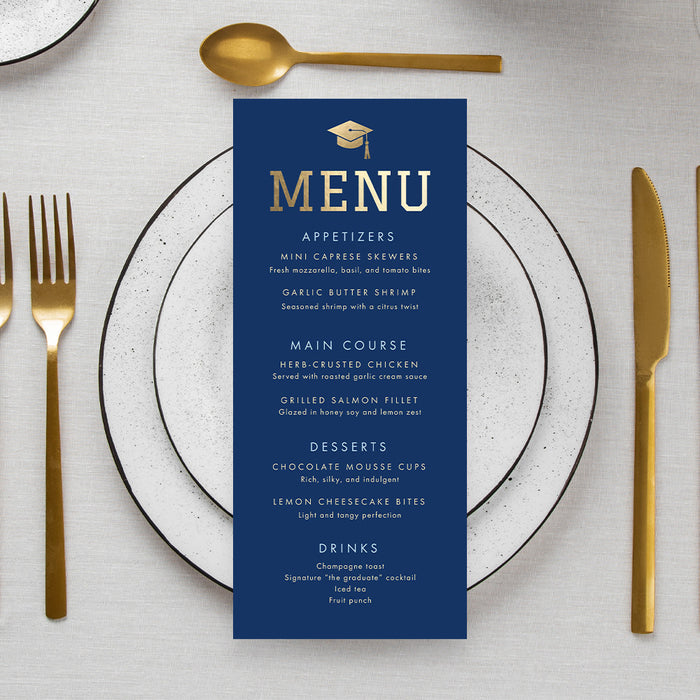 Class of 2026 Graduation Invitation Navy Blue Modern Grad Party Invite