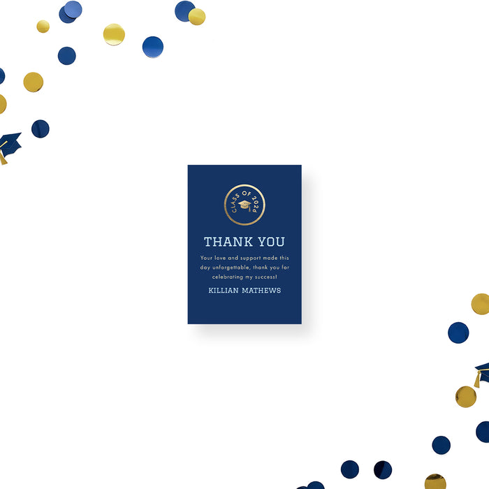 Class of 2026 Graduation Invitation Navy Blue Modern Grad Party Invite