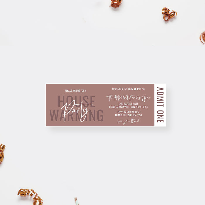 Modern Housewarming Party Invitation Card in Neutral Colors, New Home Celebration Invitation