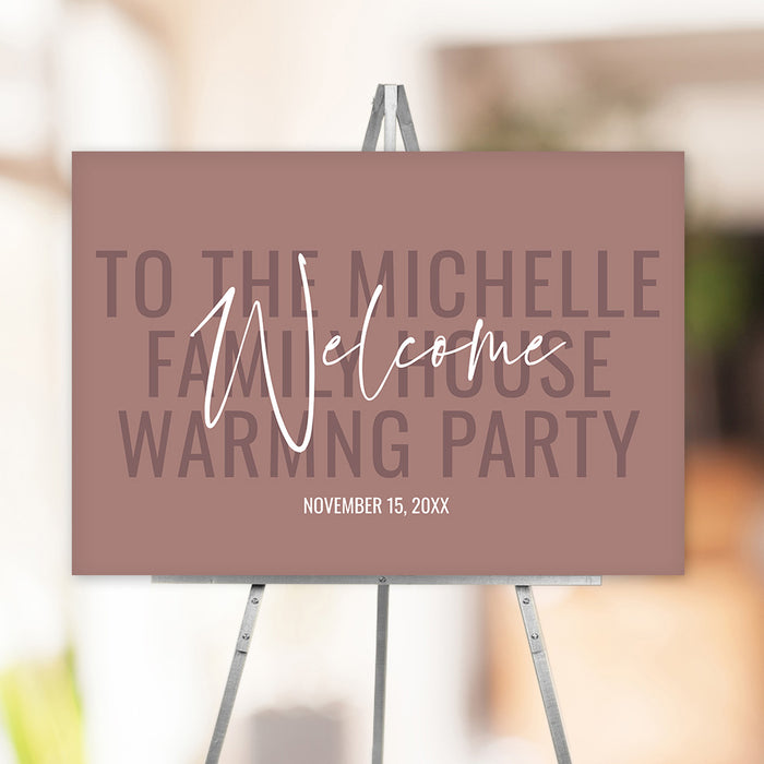 Personalized housewarming party welcome sign for new home celebration decorations