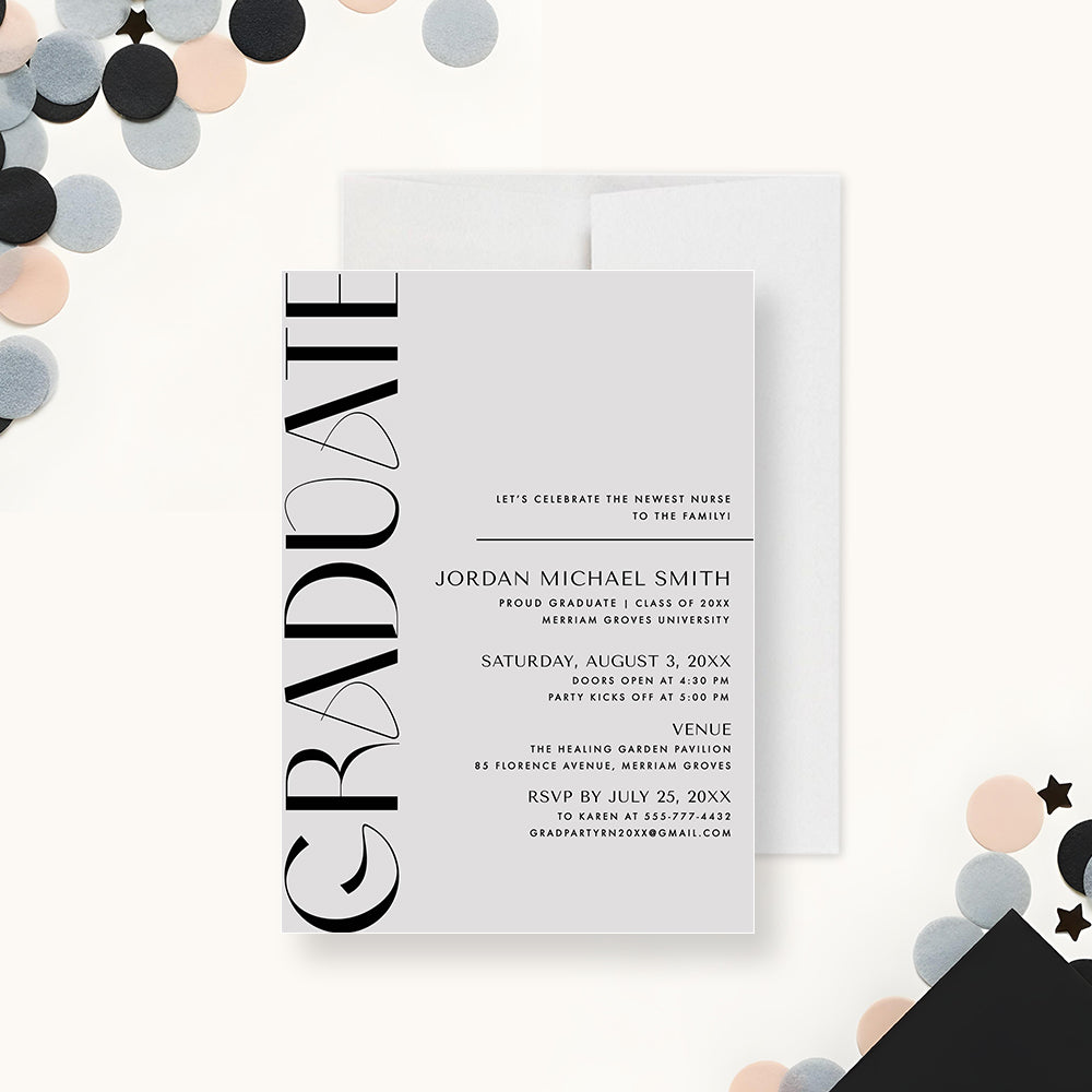 Personalized Modern Graduation Party Invitation