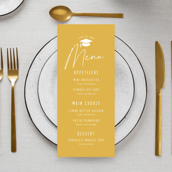 Class of 2026 Graduation Invitation Mustard Yellow Modern Party Invite