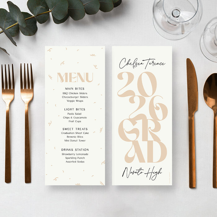 Modern Graduation Party Invitation with Photo Taupe Neutral