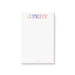 Personalized notepad with bold pastel lettering, ideal as a party favor or custom gift