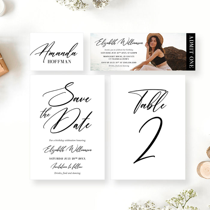 Personalized Photo Birthday Invitation for Adults