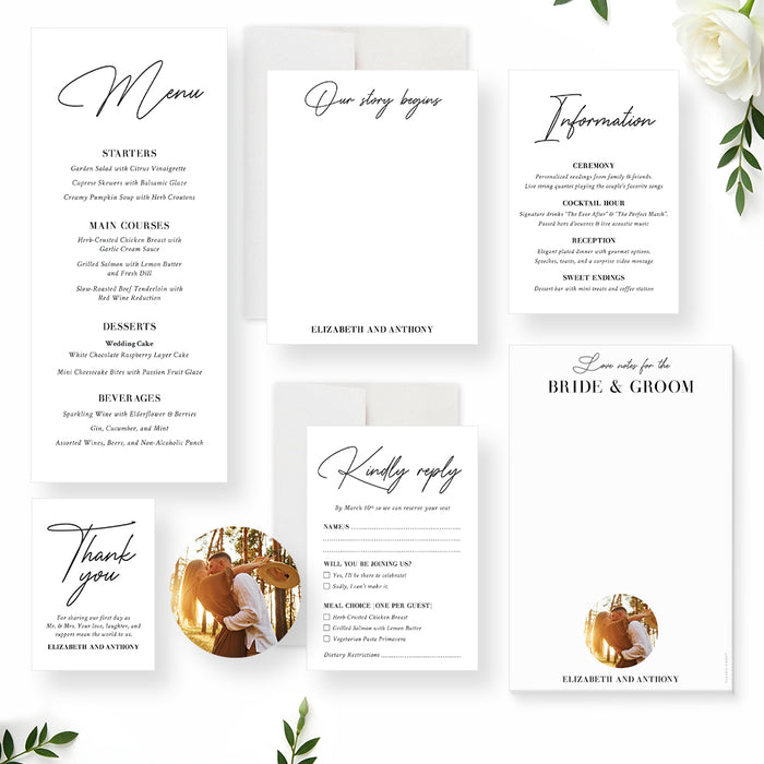 Personalized Photo Wedding Invitation Modern Romantic Design