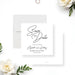 Elegant minimalist wedding save the date card with modern script typography-front-back