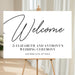 Personalized wedding welcome sign with elegant modern design
