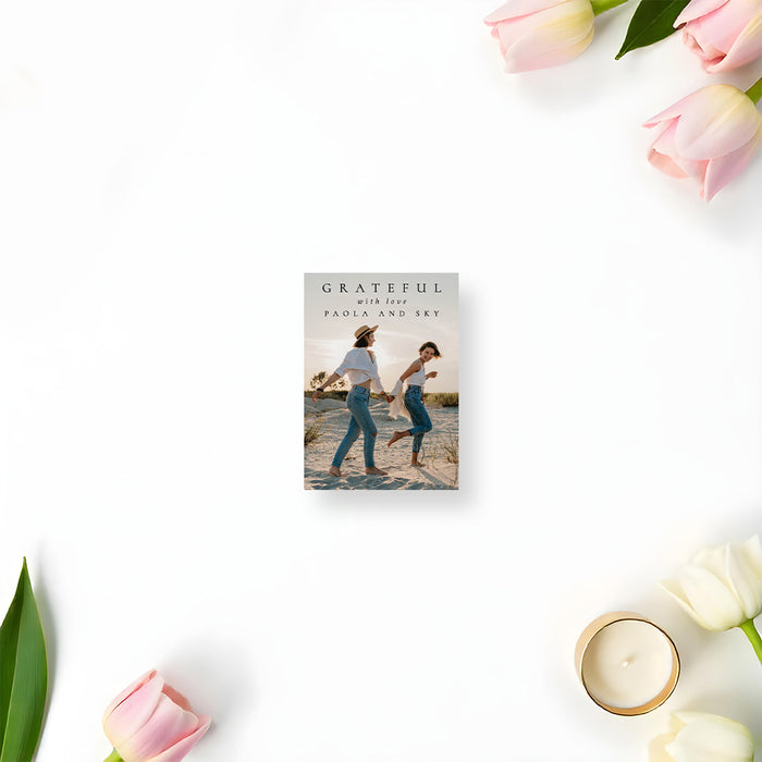 Photo Wedding Invitation with White and Gold Design Personalized Card