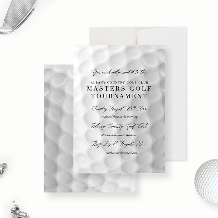 Golf Tournament Invitation Card, Golf Fundraiser Party Invites, Golfing Charity Invitation, Sports Themed Invite Card