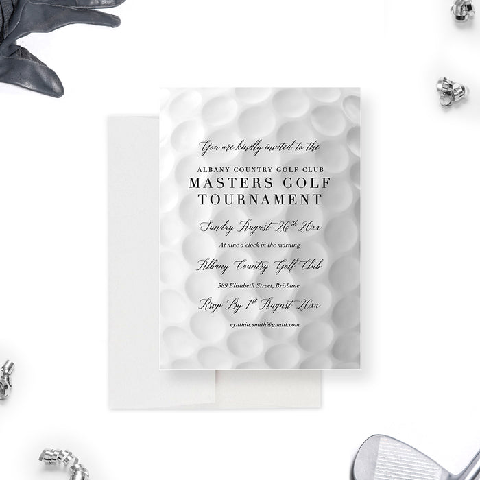 Golf Tournament Invitation Card, Golf Fundraiser Party Invites, Golfing Charity Invitation, Sports Themed Invite Card