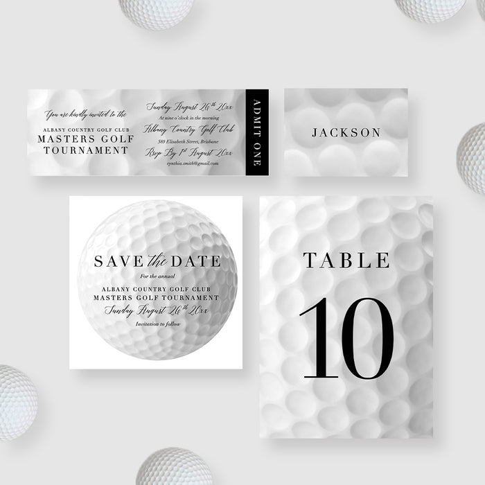 Golf Tournament Invitation Card, Golf Fundraiser Party Invites, Golfing Charity Invitation, Sports Themed Invite Card