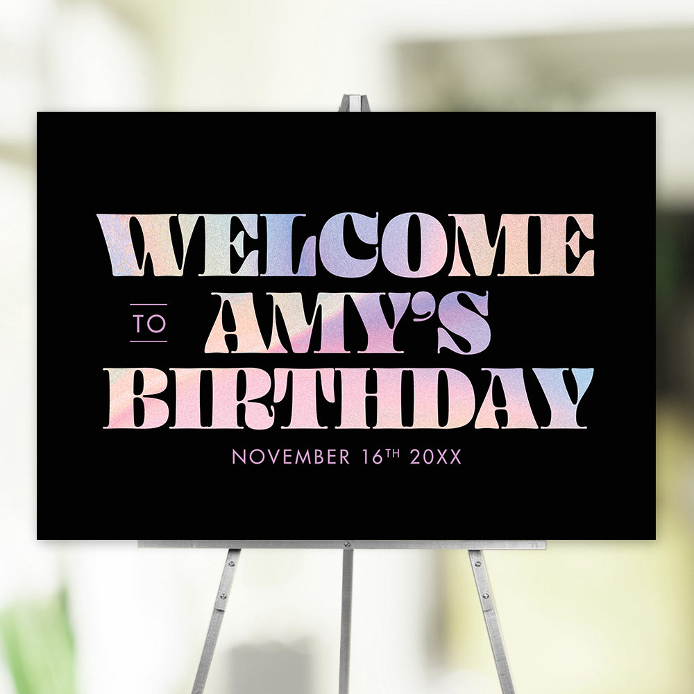 Surprise Birthday Welcome Sign Colorful Pastel Party Décor