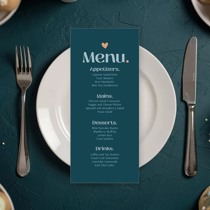 Modern Baby Shower Invitation with Teal and Peach Accents