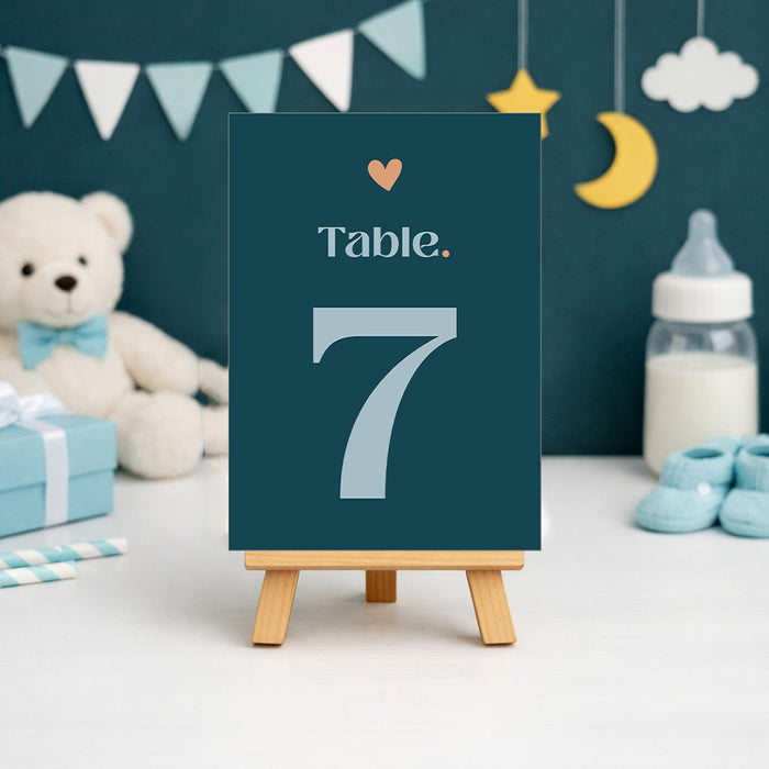 Modern Baby Shower Invitation with Teal and Peach Accents