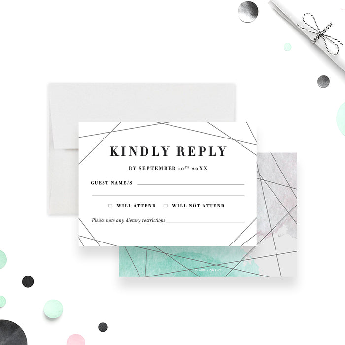 Watercolor Graduation Party Invitation Modern Teal