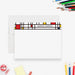 Mondrian personalized note card with geometric design and name