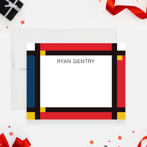 Colorful Mondrian-inspired note card for creatives