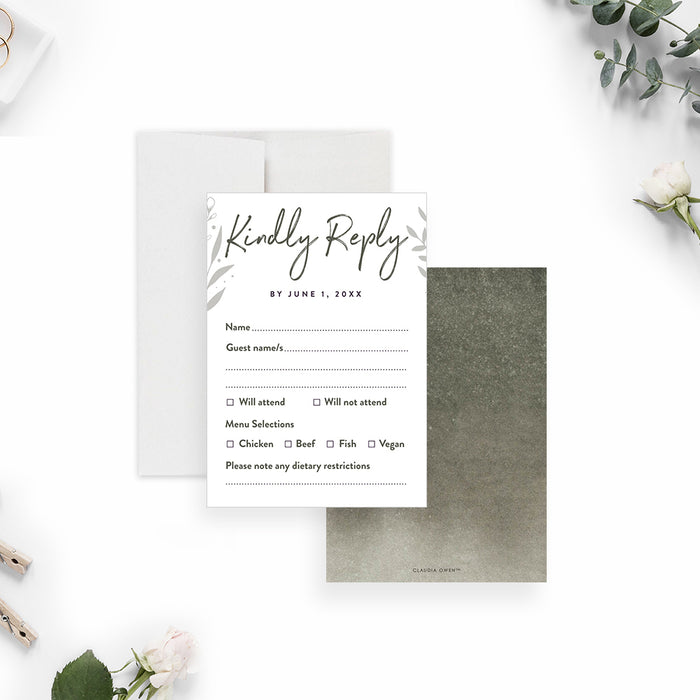 Moody Botanical Wedding Invitation