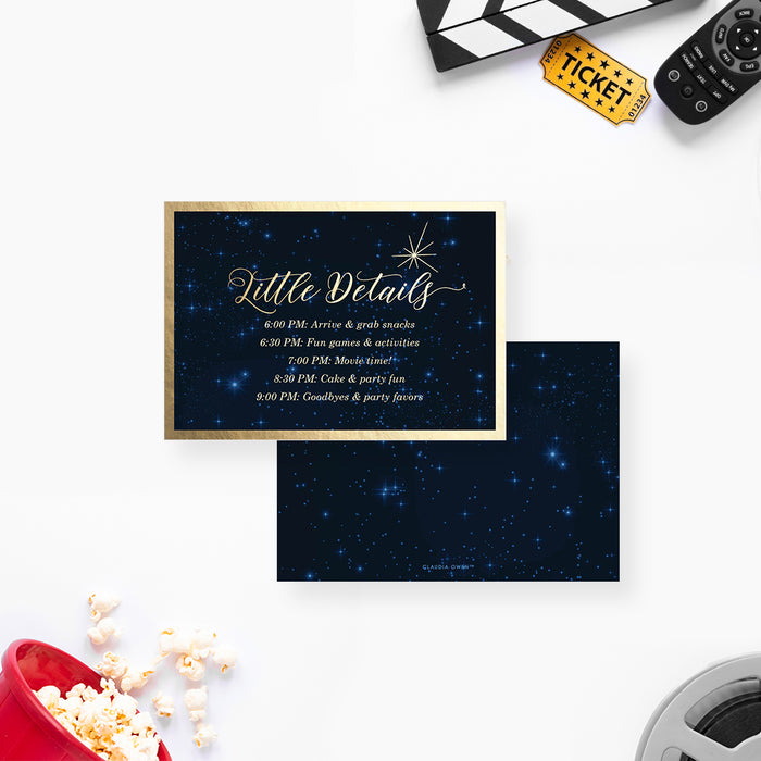 Outdoor Movie Night Birthday Invitation Under the Stars