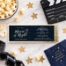 Personalized birthday ticket invitation featuring a starry night design for movie nights or party events.