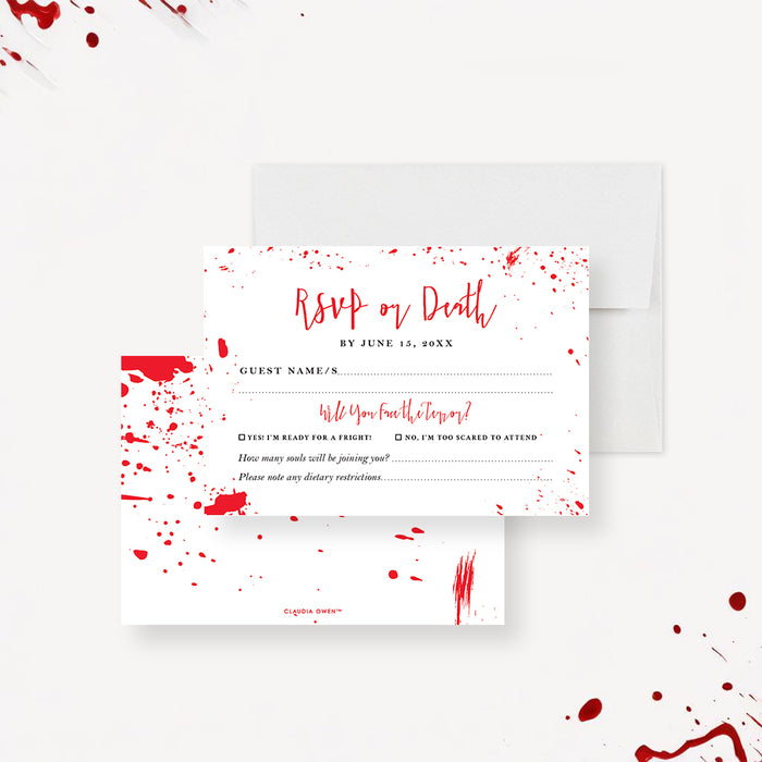 Murder Mystery Birthday Party Invitation Bloody Halloween Theme